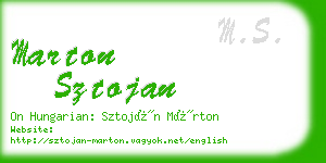 marton sztojan business card